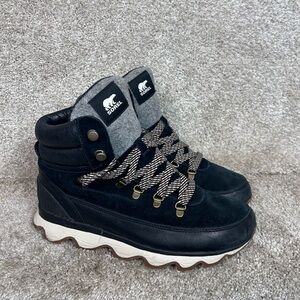 Sorel Kinetic Conquest Hiking Boots Black Velvet Tan Alpine Tundra Size 11 Women
